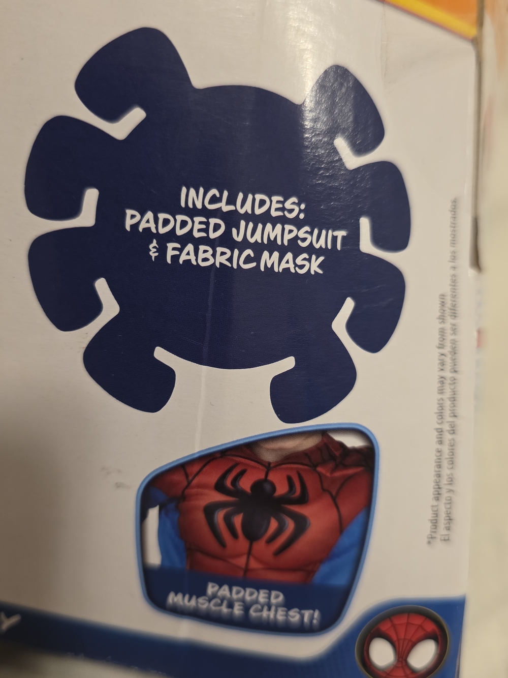 Marvel Spidey Spider-Man Toddler Costume 3T-4T Padded Jumpsuit Fabric Mask NEW - Picture 9 of 9